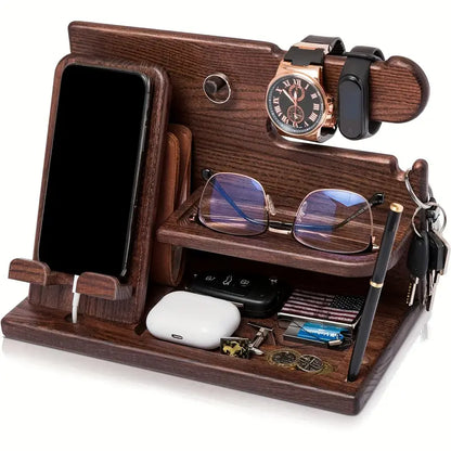 Classic Wooden Workspace Organizer