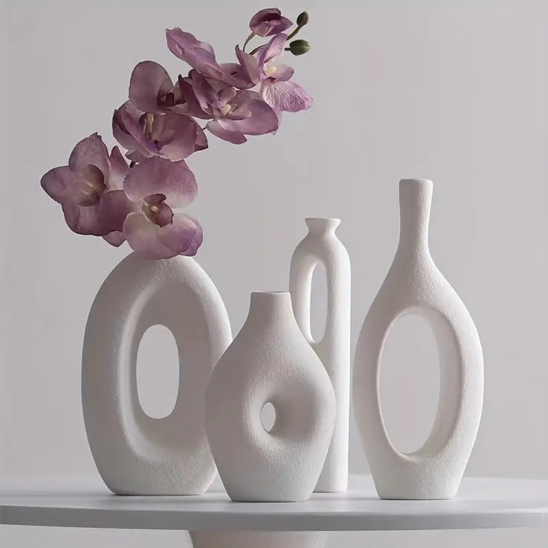 Modern White Ceramic Vase Set