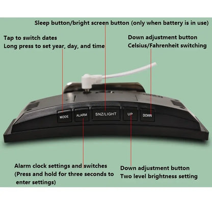 ERIMOON Multi-Function LED Alarm Clock with Curved Large Screen