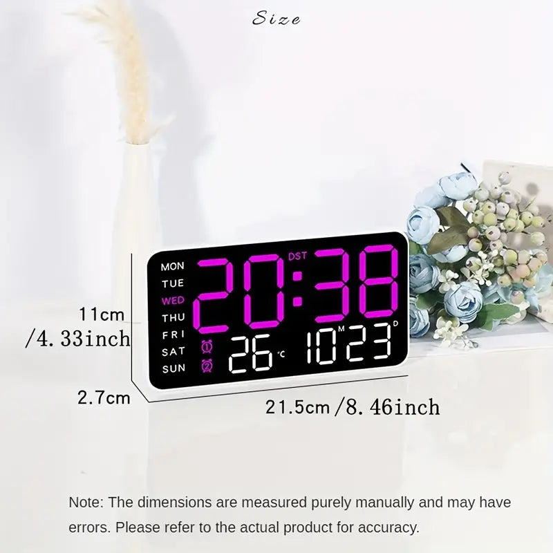 Digital Wall Clock Large LED Display with Calendar