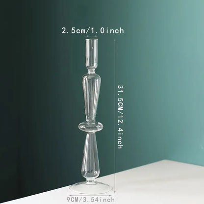 Creative And Minimalist Clear Glass Candle Holder Set