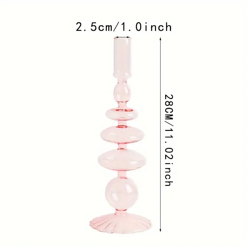 Creative And Minimalist Clear Glass Candle Holder Set