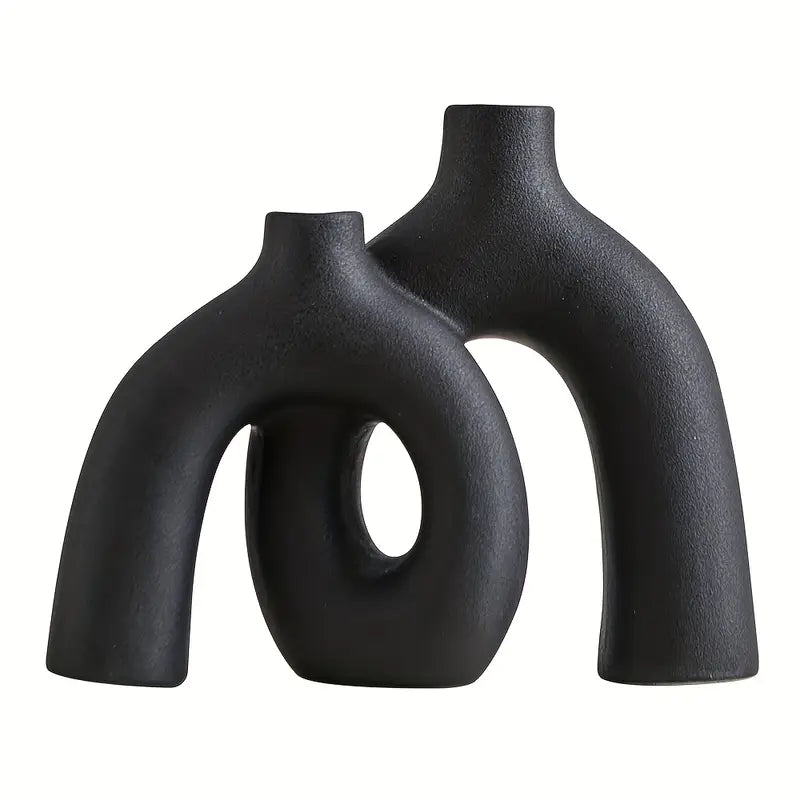 Modern Ceramic Twist Ring Vase